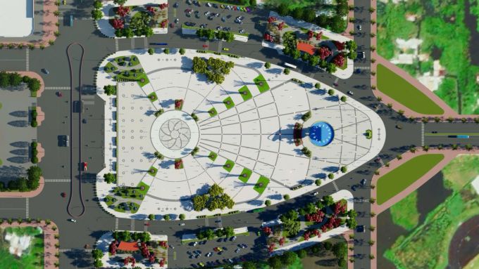 Perspective of Phan Ngoc Hien Square in Ca Mau City. Photo: Provided by investor