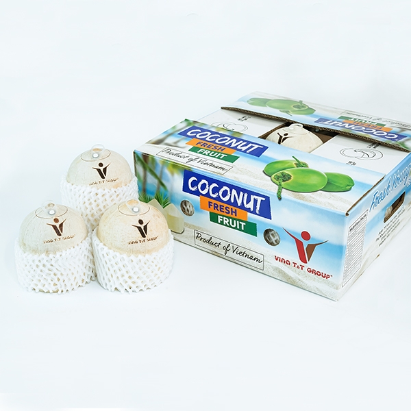 Coconut brand of packaged fresh coconut of Vina T&T Group.