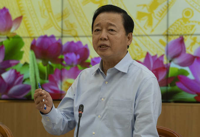 Deputy Prime Minister Tran Hong Ha spoke in a meeting on March 7, in Can Tho. Photo: An Binh