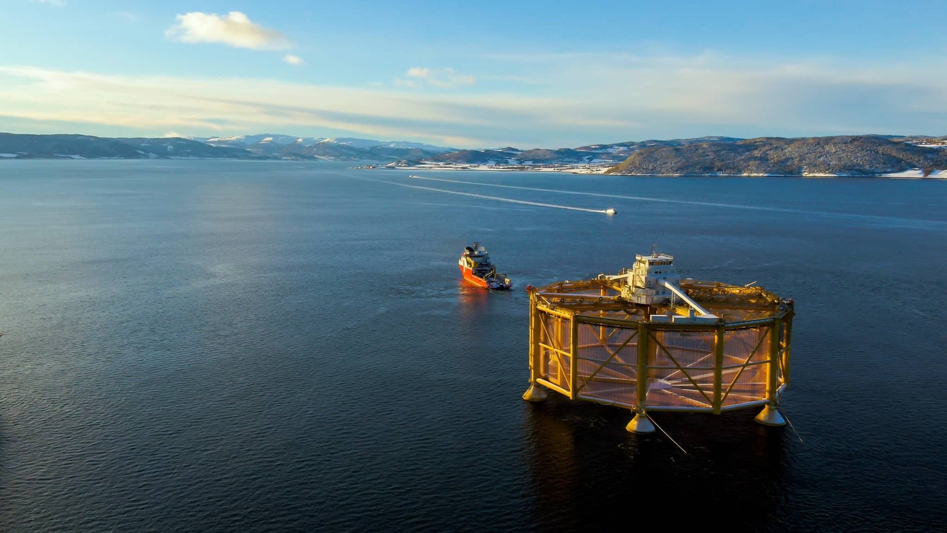 The Ocean Farm 1 was the first offshore fish farm in the world when we put it into operation in 2017. Photo: HT. The Ocean Farm 1 was the first offshore fish farm in the world when we put it into operation in 2017. Photo: HT.