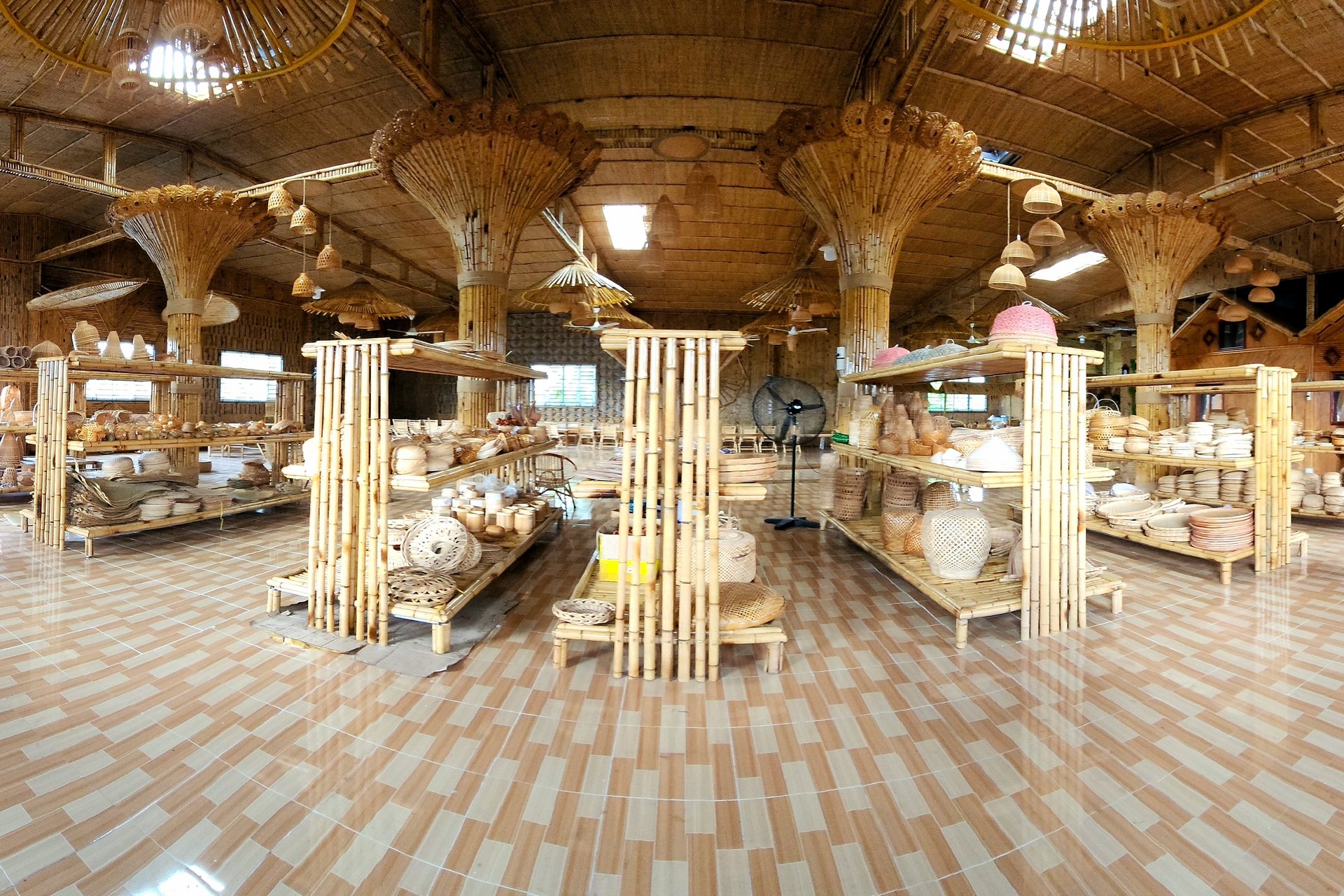 This place showcases and preserves more than 700 designs of bamboo and rattan handicraft products. Photo: Kim Anh.
