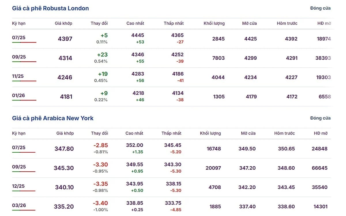 Latest global Arabica and Robusta prices on June 13, 2025: Latest global Arabica and Robusta prices on June 13, 2025: