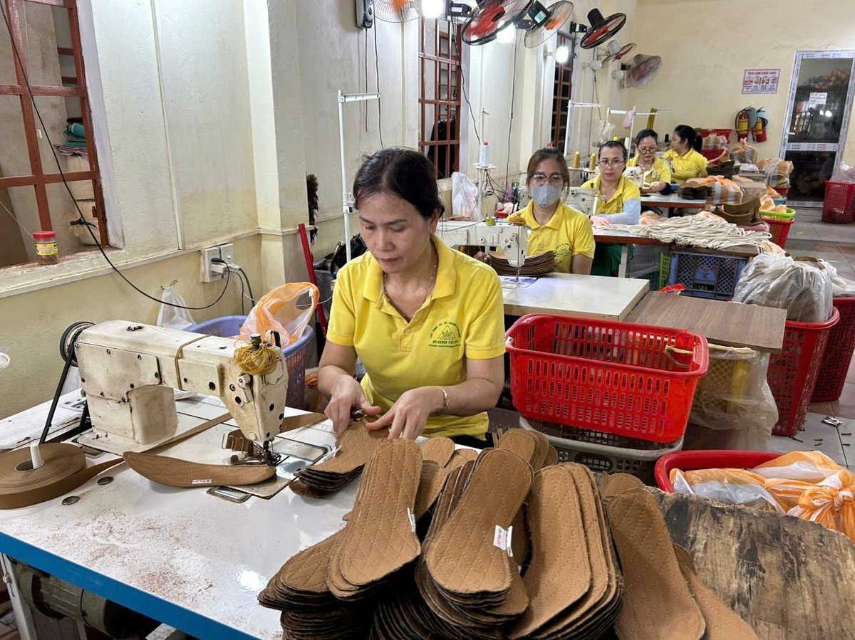 Huong Que’s shoe insole products have gradually conquered the international market. Photo: Lan Anh. Huong Que’s shoe insole products have gradually conquered the international market. Photo: Lan Anh.