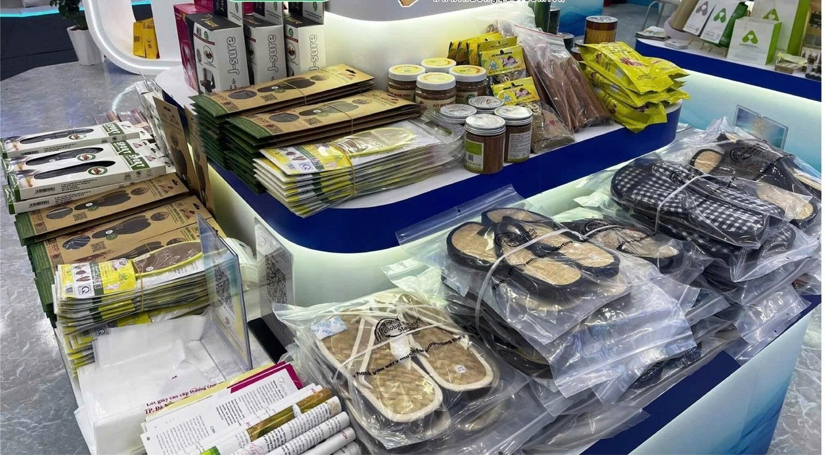 Huong Que slippers and insoles promoted at trade promotion programs.
