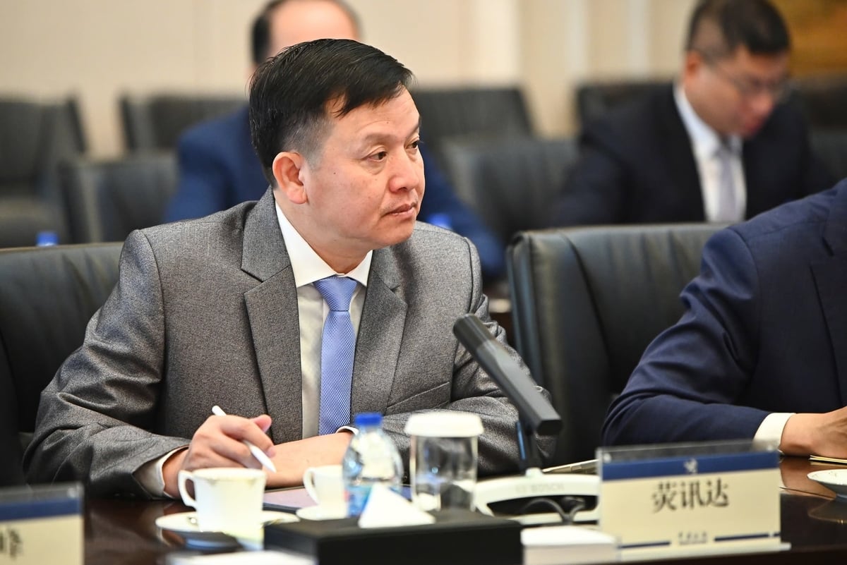 Huynh Tan Dat, Director General of the Plant Production and Protection Department, during a meeting with the Chinese delegation. Photo: Tung Dinh.