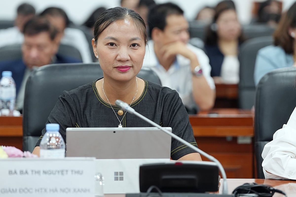 Ba Thi Nguyet Thu, Chairwoman of Hanoi Xanh Cooperative. Photo: Bao Thang.