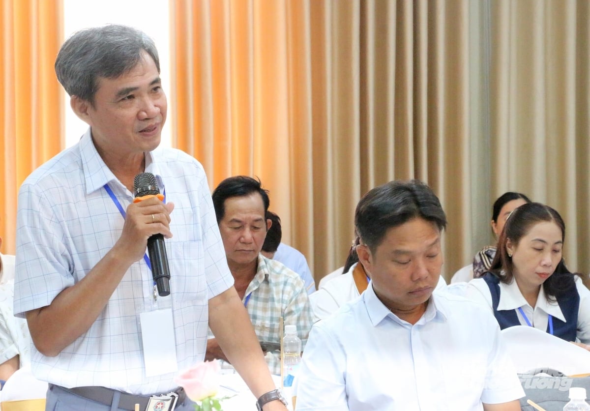 Mr. Nguyen Hoang Huy, Deputy Head of the Sub-Department of Fisheries and Fisheries Surveillance of An Giang Province, speaks at the workshop. Photo: Le Hoang Vu.
