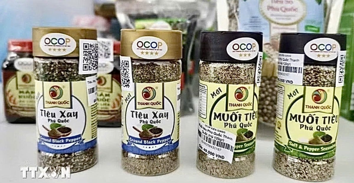 Phu Quoc pepper products achieve 3-star OCOP. Photo: Thanh Sang/VNA.